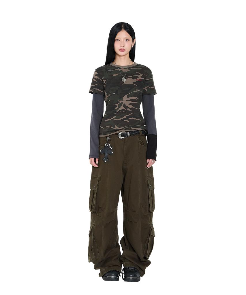 AAKAM Camouflage Layered Long Sleeve (Khaki)