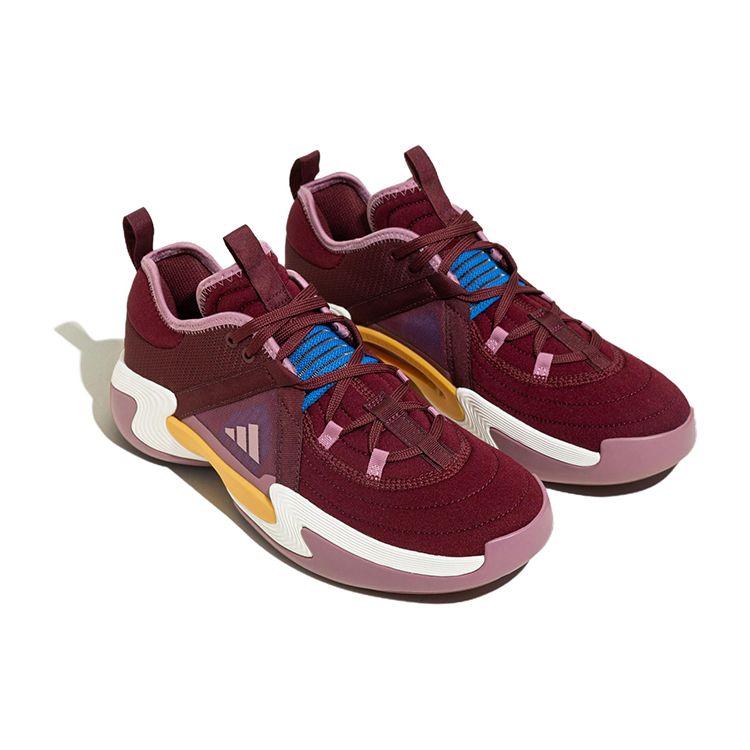 Adidas Exhibit Select Round Toe Lace-Up Non-Slip Wear-Resistant Shock Absorption Low-Top Basketball Shoes Women Sneakers Red Pink IE9323