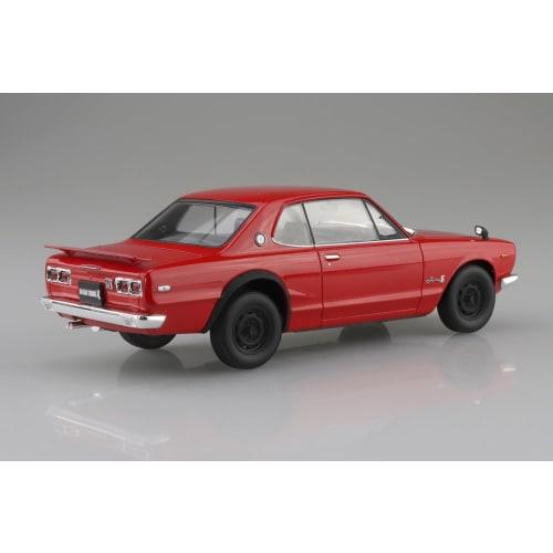 Aoshima Bunka Kyozai (AOSHIMA) 1/24 Scale Rakupla Snap Car Series KPGC10 Skyline HT 2000GT-R 1970 Red Pre-Colored Plastic Model Kit 01-RE