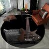 Elektrische Gitarre Klassische Gitarre Runder Teppich für Wohnzimmer Schlafzimmer Kinderzimmer Dekoration, Haustierbereich Teppich Rutschfeste Bodenmatte