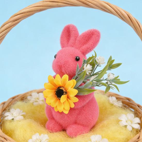 Bunny Ornament Easter Decoration with Artificial Moss Resin Core Waterproof UV-Resistant Outdoor Spring Centerpiece Decor