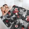 Koi Sakura Blossom In Black Throw Blanket Blankets Ands Luxury Designer Anime Decoratives Blankets