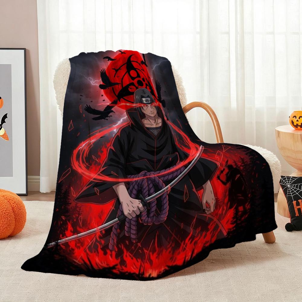 Itachi'S Moon Night Cartoon Flannel Blanket Warm Comfortable Fleece Blanket For Living Room Bedroom Recliner Lightweight Home Decor Gift For Friends