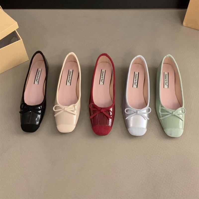 Inner Height Increase French Small Red Single Shoes Women's Shoes Spring and Autumn 2025 Summer Bow Ballet Gentle Evening Shoes