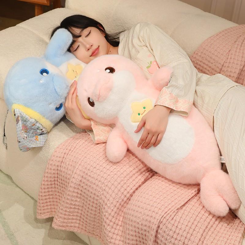 Soft Plush Dolphin Toy Kids Adults - 70cm Cuddly Sea Animal Stuffed Doll In Blue Pink White