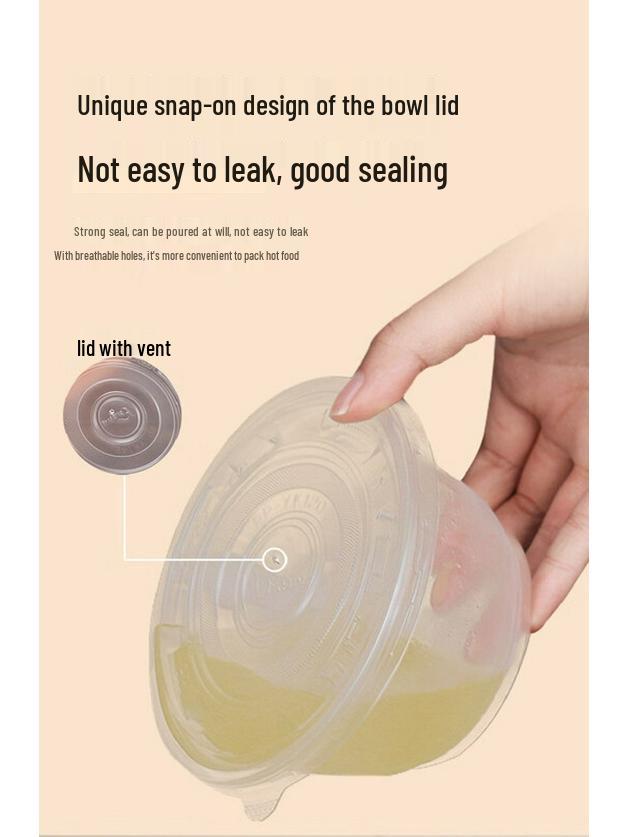 Disposable Round Plastic Food Containers with Lids