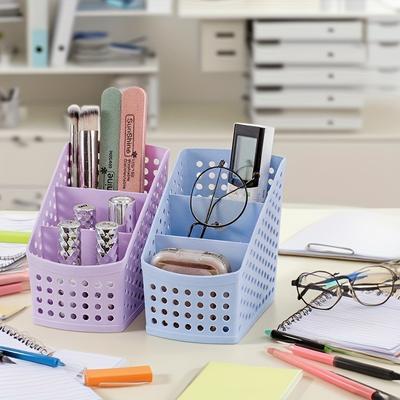 1pc School Stationery Makeup Organizer Desktop Storage Box Container for Cosmetics Jewelry Stationery Plastic Desktop Organizer
