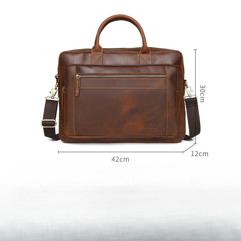Men's Briefcase Business Genuine Leather Men's Business Bag Cowhide Laptop Bag