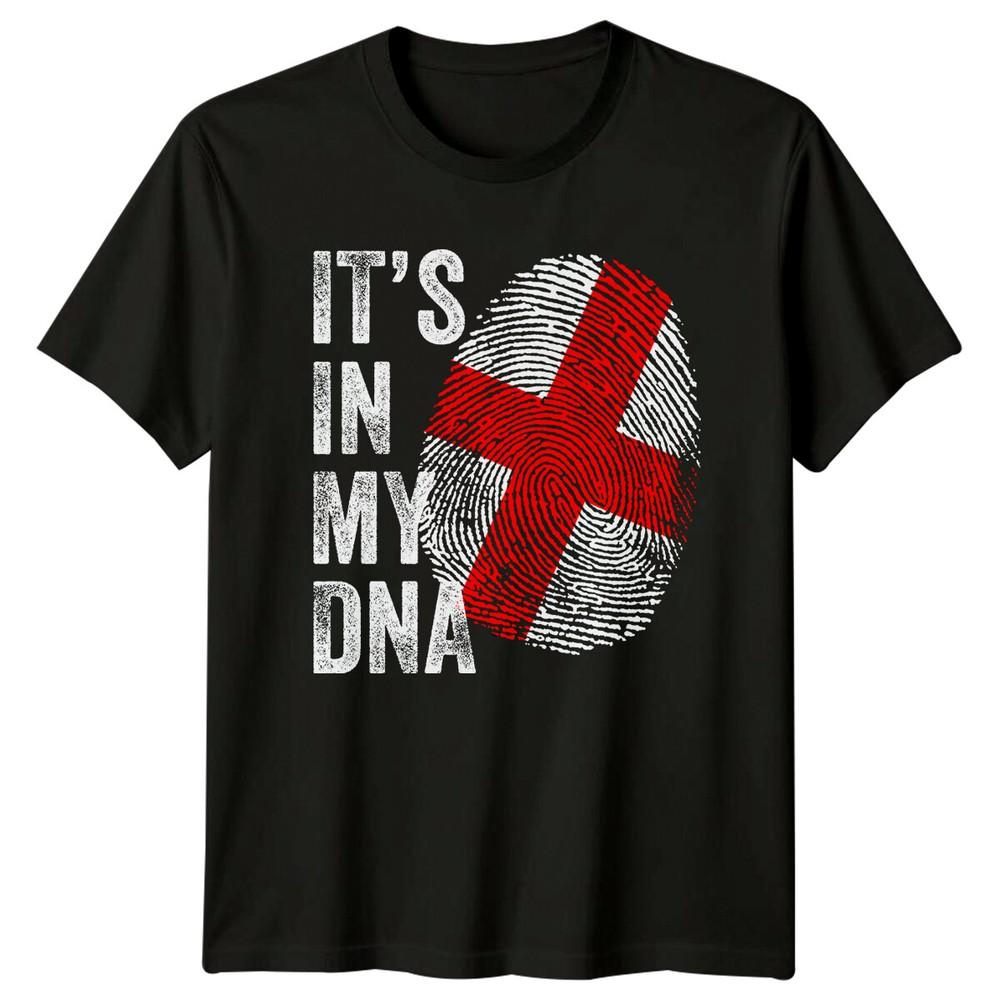 

England Flag Fingerprint Its In My DNA Mens T-Shirt Womens Graphic Tee Top 2XL