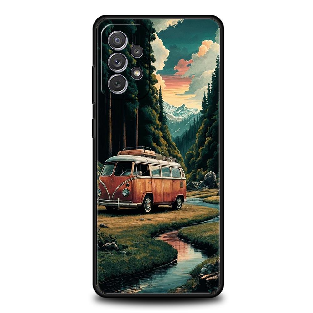 

Phone Case For Samsung A17 A15 A13 A51 A71 A41 A31 A21S A07 A05 A35 A55 A23 A25 A33 A53 A73 5G Cover Forest Travel Vehicle Galaxy A13