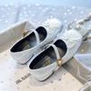 2026 new little girl leather shoes with dress soft sole children's crystal shoes single shoes