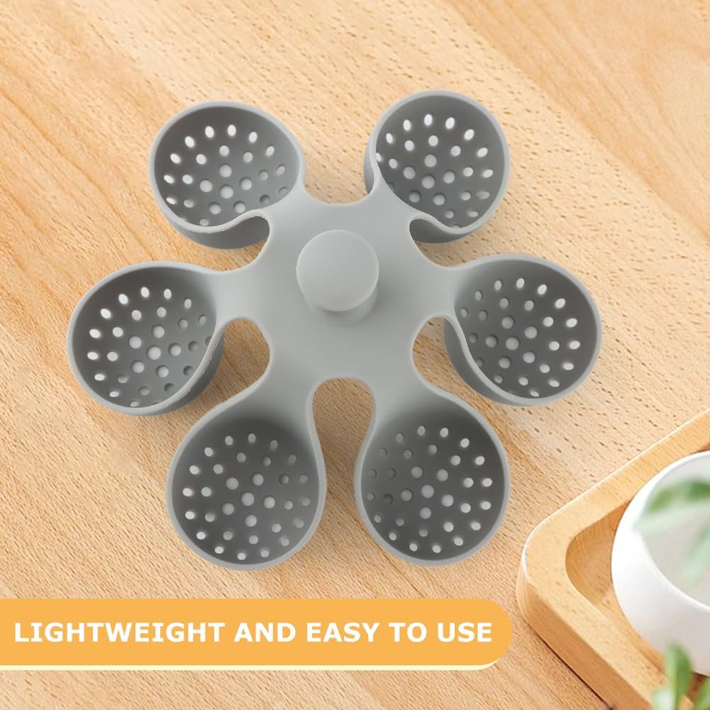Silicone Egg Boiler Rack Freestanding Egg Boiler Eggs Cooker Hard Boiled Eggs Boilers Eg G Molds for Cooking Holds 6 Eg G Poached (COLOR:grey)