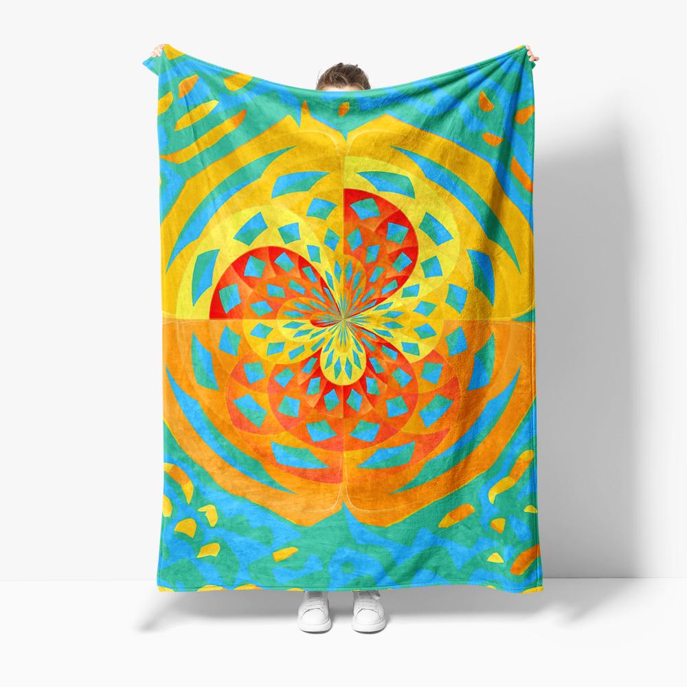 Colorful Geometric Abstract Print Throw Blanket Sofa Bed Cover Decorative Quilt for Home Decor Gift 75x90cm