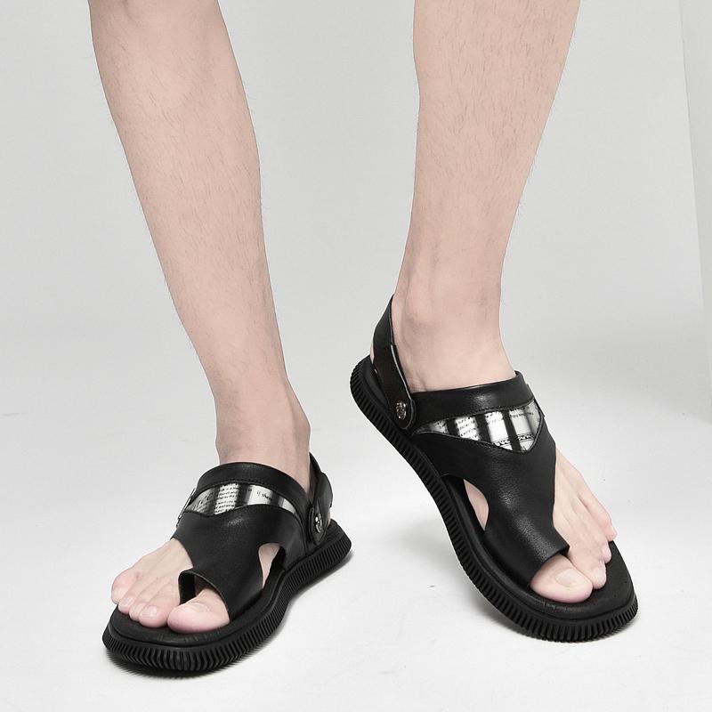 2022 Retro Sandals Men'S Summer Beach Casual Shoes Genuine Leather Gladiator Flip Flops Men Outdoor Slippers Male Luxury Shoes