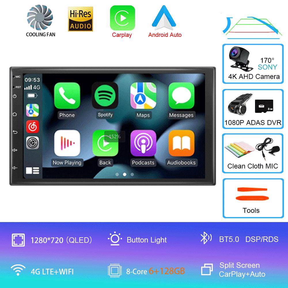 Universal 7"  Car Radio GPS 2 din Android 11 Auto Carplay For Volkswagen Nissan Hyundai Toyota Multimedia Player