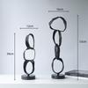 Abstract Metal Geometric Circle Ornament Silver Hoop Irregular Sculpture Decorative Figurines Home Decoration Accessories