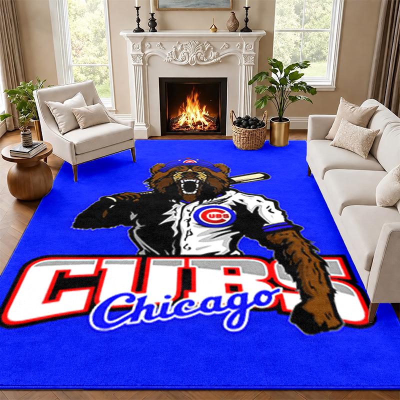 Chicago Cubs Carpet Door Mat for Living Room or Bedroom Protective Mat Under Chair Office Decoration Christmas Gift Birthday Present