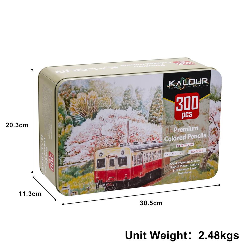 Manufacturer's 300-Color Oil-Based Art Drawing Pencil Set - Round Barrel