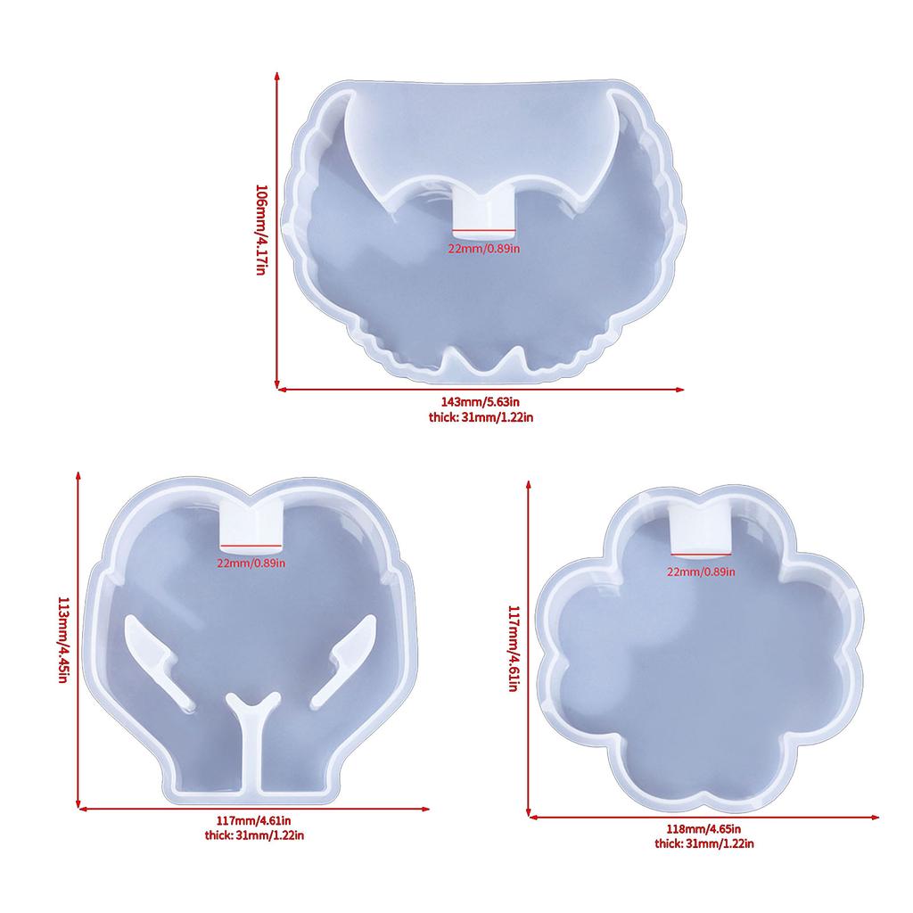 Epoxy Candlestick Silicone Mold Candle Base Mould Heart Shaped Candle Holder Molds Ornaments Home Decorations Mould