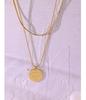 Versatile European American Temperament Hoodie Necklace: English Letter Pendant Double-Layer Gold-Plated Titanium Steel Chain.
