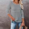Women's  Loose Round Neck Long Sleeve Hollow Back Top