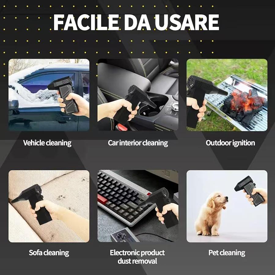 130000RPM Mini Turbo Jet Fan Electric Air Duster 3 Gear Turbo Violent Blower Rechargeable with Light Car Cleaning