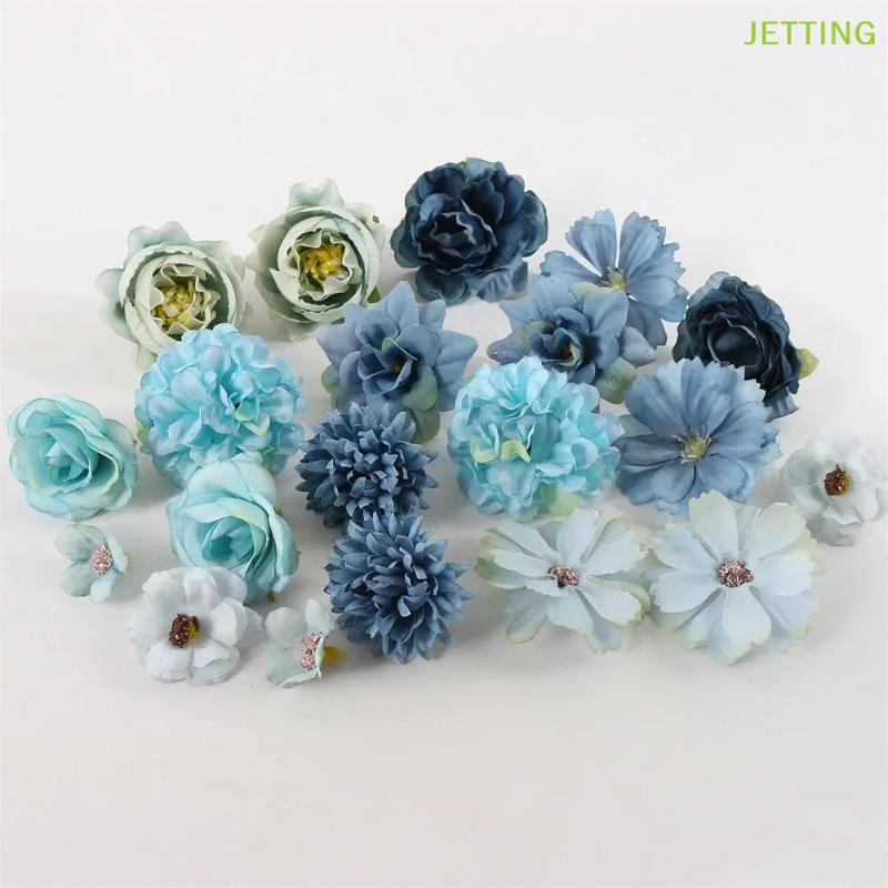 20pcs Silk Artificial Flower Head Home Decor Wedding Wall Backdrop DIY Party Floral Arrangement Table Display Art Supplies