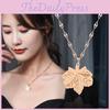 Unique Rose Gold Titanium Steel Leaf Pendant Necklace For Elegant Fashion Statement