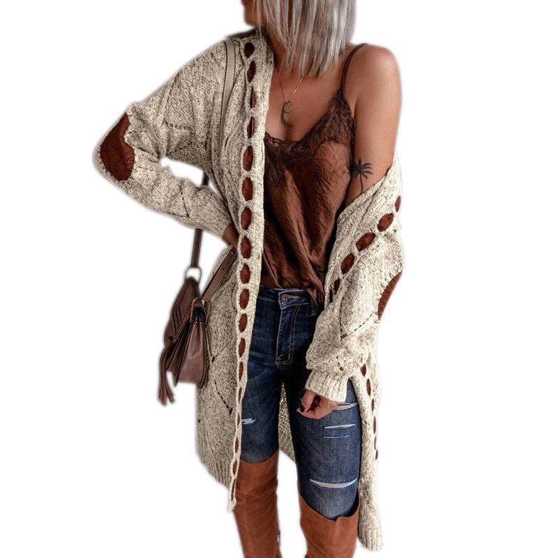 Popular Women's Mid-Length Knitted Sweater Coat