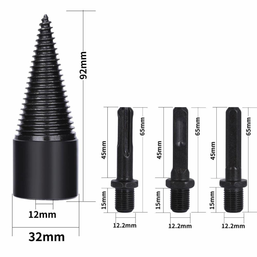 4 piezas Broca Cono Divisor de Troncos Hexagonal Taladro de Alta Resistencia Perforación de Alta Resistencia
