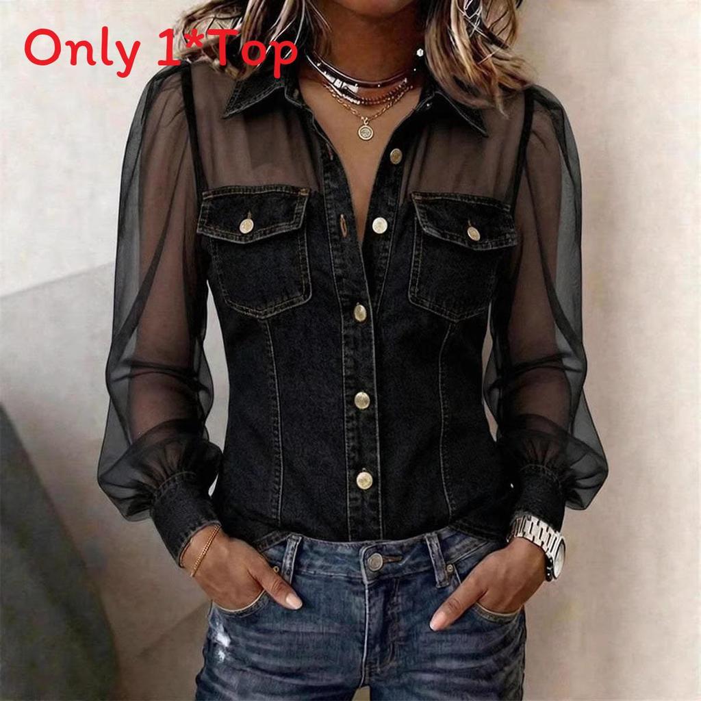 Womens Casual Shirt With Vneck And Long Sleeves For Spring Summer Wear