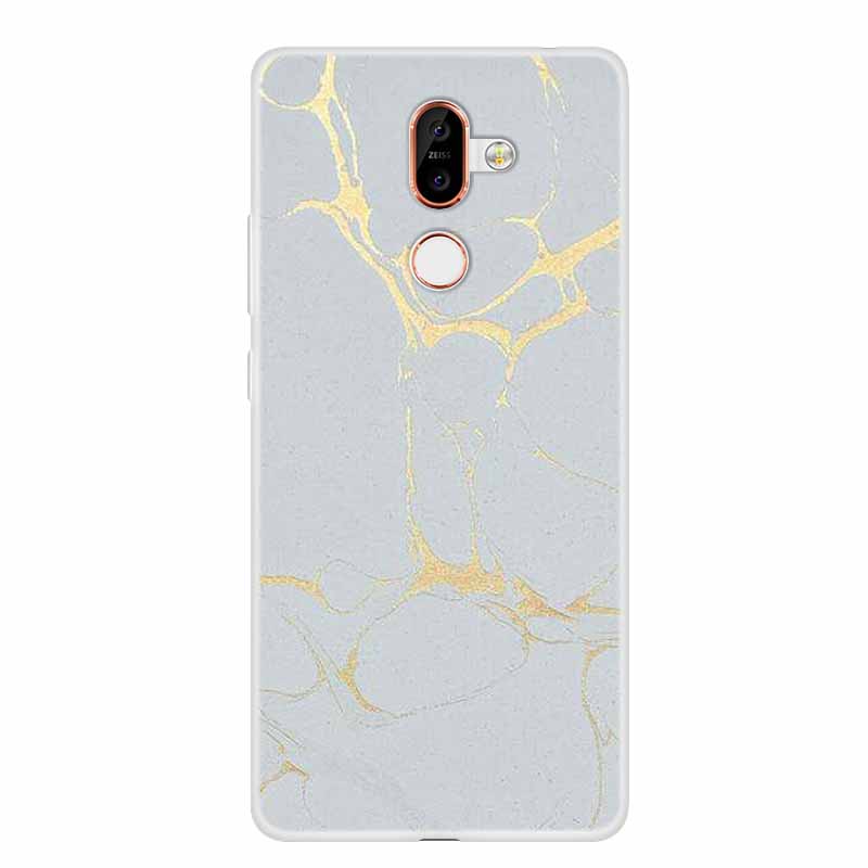 För Nokia 7 Plus Fodral Marmor Mjuk Silikon Baksida Telefonfodral Modefodral Coque Nokia7 Plus Stötsäkert Fundas