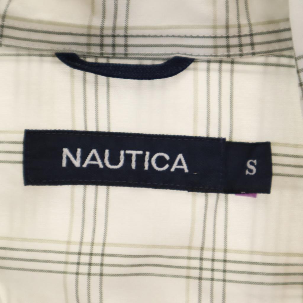 Nautica Koszula w kratę z krótkim rękawem S biała Męska Używana