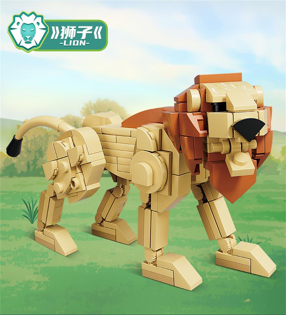 City Farm Vegetable Garden Animals Lion Rhinoceros Crocodile Fox Giraffe Accessories Building Block Bricks Toy For Children