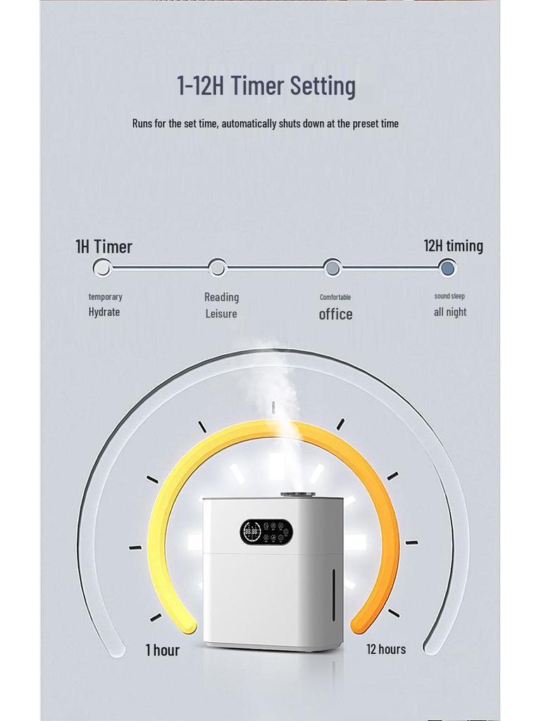 Heated Ultrasonic Humidifier: Large Capacity, Silent, WiFi-Enabled Aromatherapy Machine for Home and Office