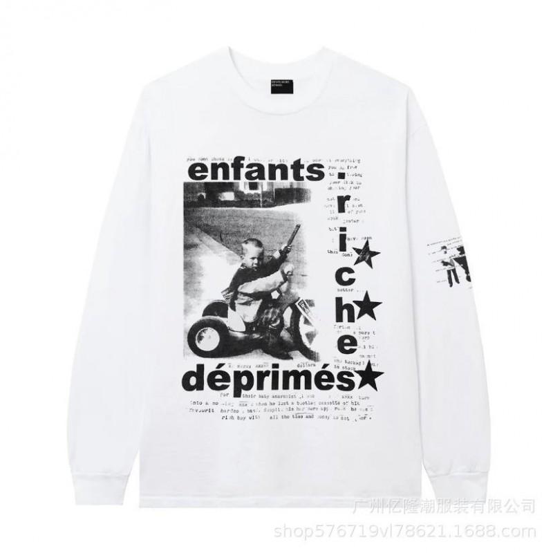 Unisex Oversized Long Sleeve T-Shirt With Geometric Graffiti Print Casual Streetwear Top Teens Adults