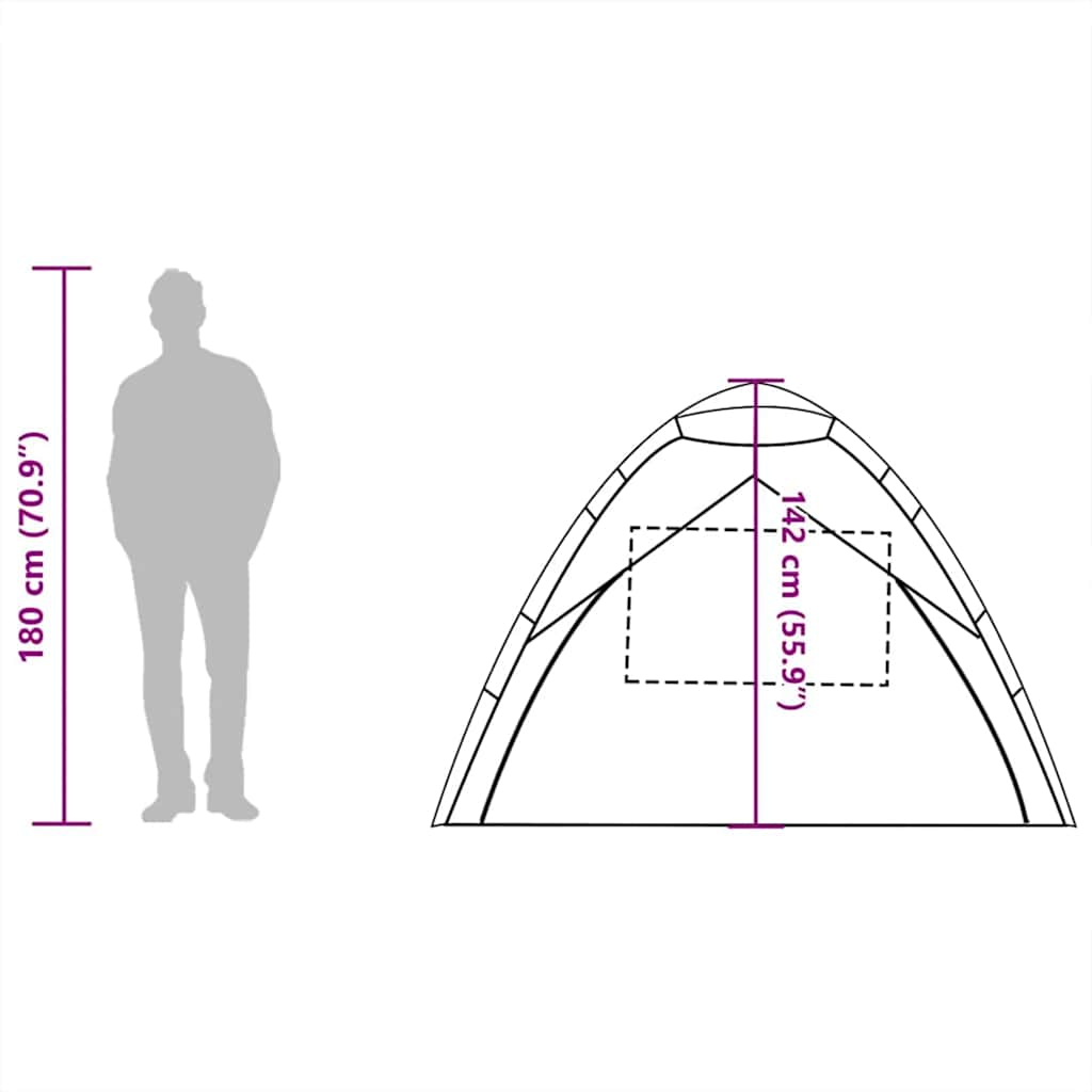 Beach Tent for 3 Persons Grey Quick Release Waterproof