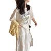 Loose and Relaxed Style Round-neck Letter-print Short-sleeved T-shirt Top
