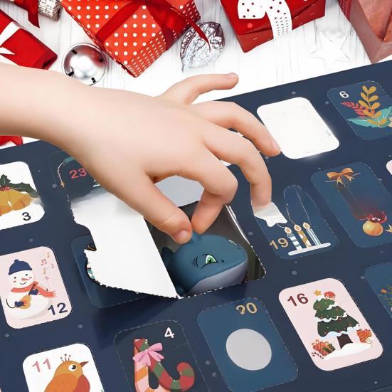 Yousheng Christmas Advent Calendar 2025 Cartoon Animal Car Shapes Countdown Calendar Battery-Free Pull-Back Cars Educational Toy