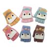 Kids' Warm Knitted Wool Half-Finger Flip-Top Gloves – Cute Chick Design for Writing in Winter