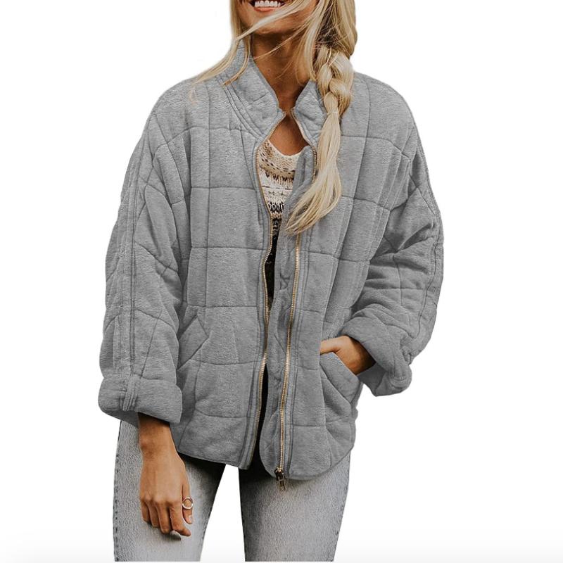 Women Autumn and Winter  Cotton Jacket    Casual Solid Coats Loose Pocket Cotton Jackets Warm Winter Outwear for Women