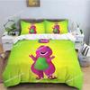 Top Barney Friends Cute Cartoon Dinosaur Pattern Bedding Set Duvet Cover Full Queen King Size Pillowcase Bed Printed Single Twin
