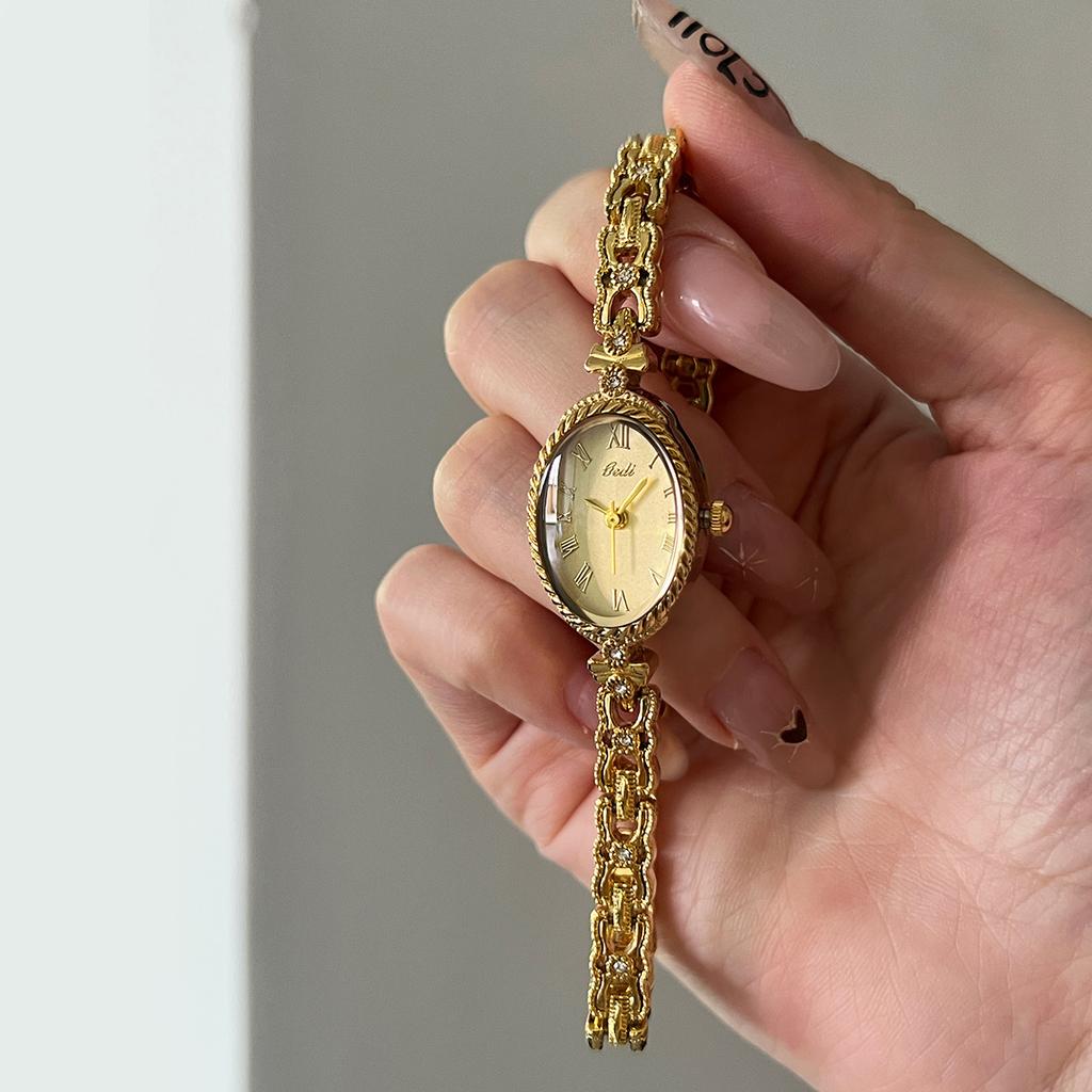 Gold Bracelet Dial, Fashionable And Exquisite Watch, Women'S High-Value Waterproof And Versatile Quartz Watch