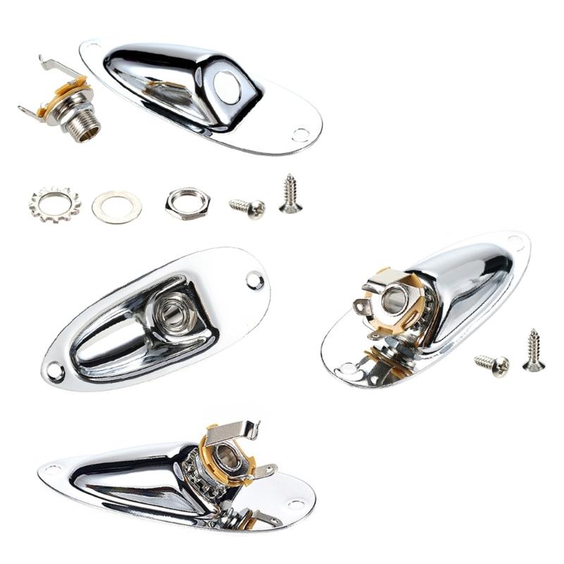 Heavy Duties Guitar Input Output Plate With Rotation Resistant Washer Mounting Screws Set For Stability And Durability