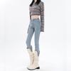 Simple High-waisted Small-footed Jeans for Women's 2025 New Elastic, Slim-fitting and Skinny Pencil Jeans Are Trendy