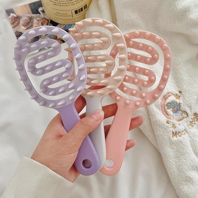 Soft Silicone Shampoo Comb Massage Cleaning Brush Scalp Long Handle Hollowed-out Hair Comb Dual Purpose Hair Comb