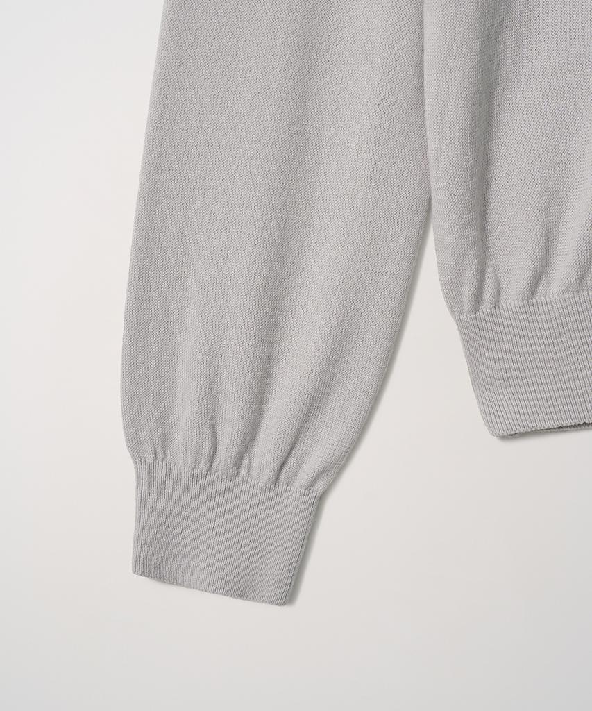 EDWARDMAX 5-Button Cotton Collar Summer Long Sleeve Knit (Gray)
