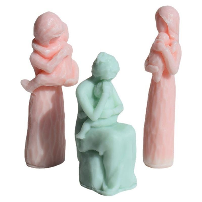 Mother Hug Kid Candle Mold Silicone Craft Mold Silicone Texture Hand-Making Tool for DIY Hand-Making Candle Soap Crafts