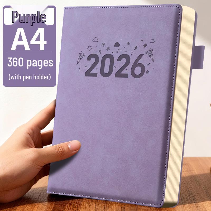 Large A4 Leather Office Notebook - Extra Thick Diary for Business Meetings