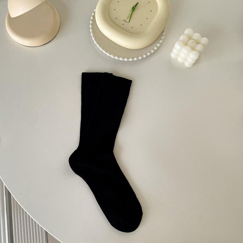 

Ballet-style White Pile-up Socks for Women Spring and Summer, Thin Breathable Mesh Mid-calf Socks, Versatile Long Socks for Summer 1 pair чорний